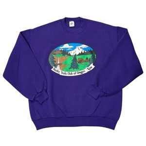 VTG 90s Jerzees Purple Graphic Crewneck Sweater